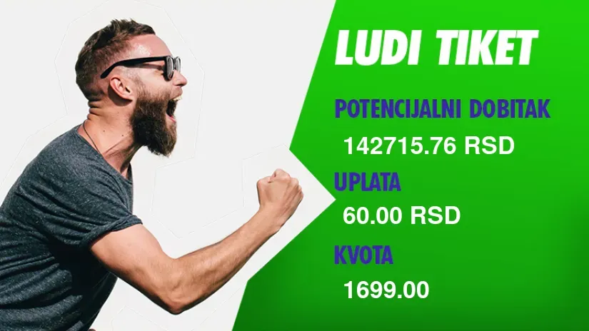LUDI TIKET, nedelja, 142.716 dinara: Prava igra i 14 pogođenih parova!