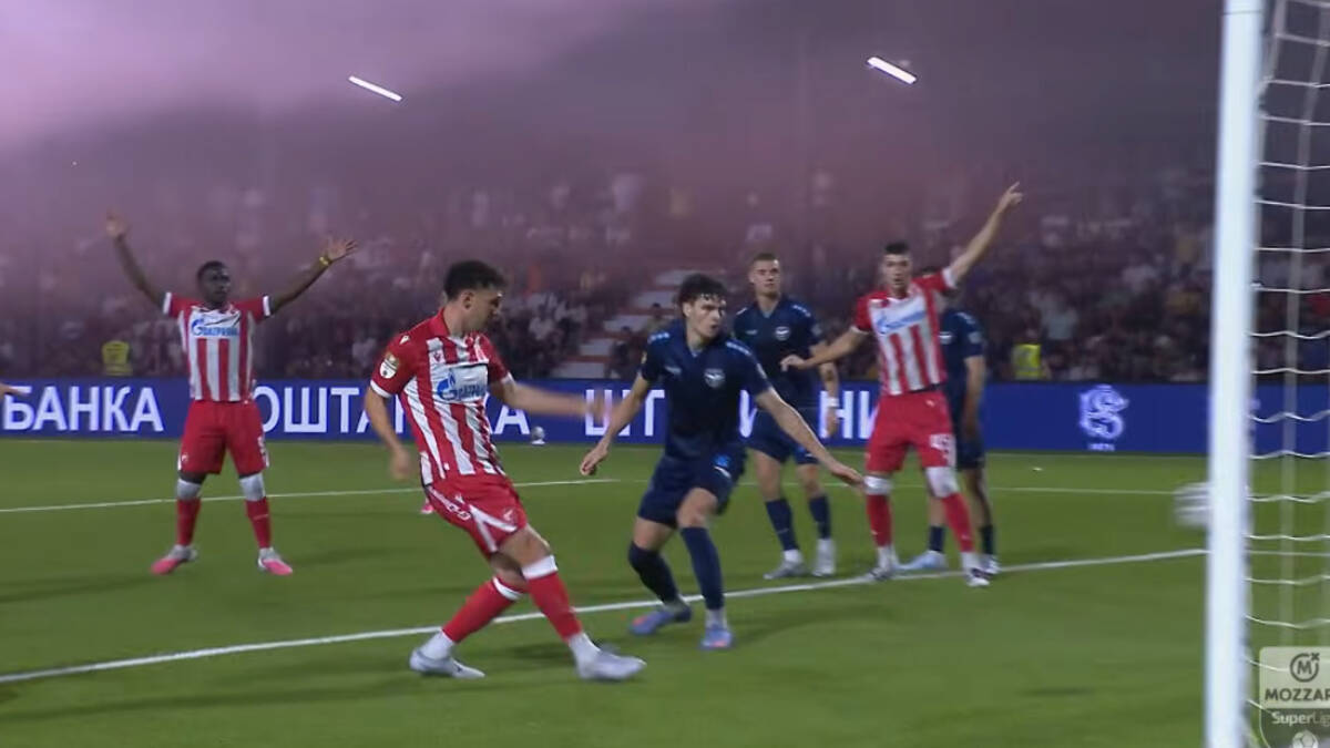 Zvezda povela uz zvuk protivpožarne sirene: Veljković pogodio usred haosa i dima