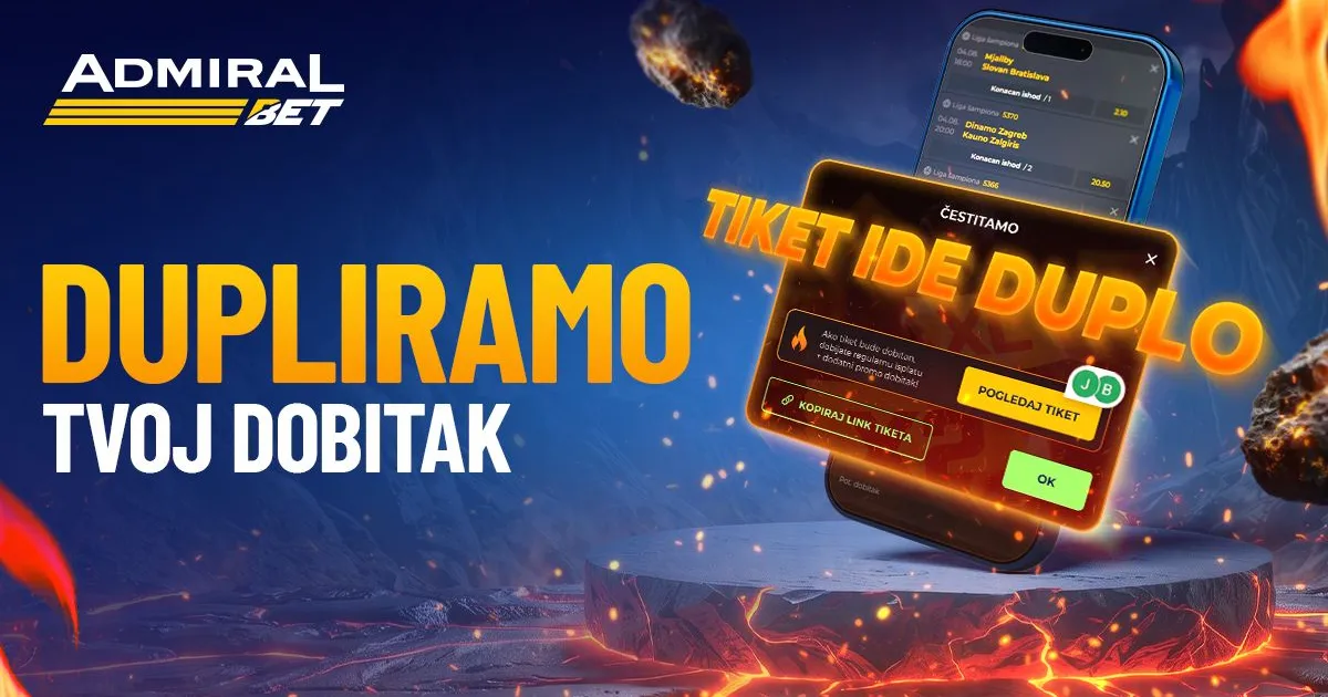 ADMIRALBET VEĆ DUPLIRA DOBITKE DA LI JE SLEDEĆI TIKET VAŠ?