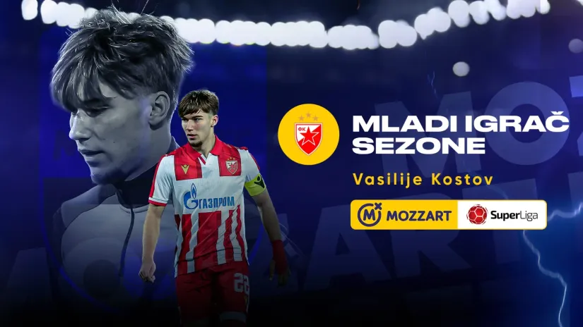 Glas trenera i kapitena: Vasilije Kostov najbolji mladi igrač Mozzart Bet Superlige