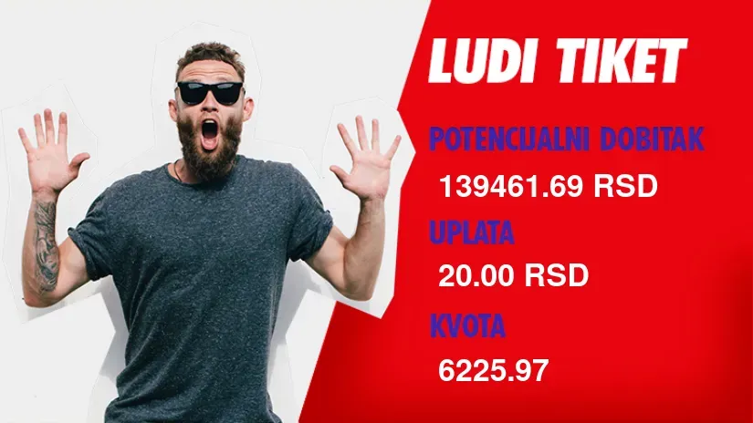 LUDI TIKET (-), nedelja, 139.461 dinara: Mogli su da izdrže još deset minuta