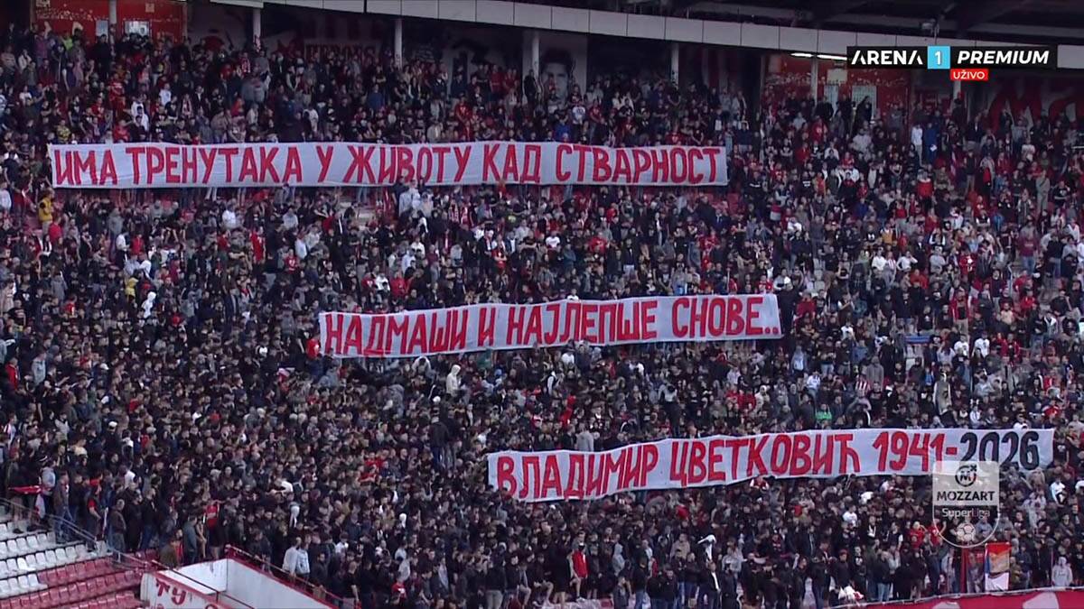 Uživo Zvezda - Novi Pazar: Minut ćutanja za legendarnog Cveleta
