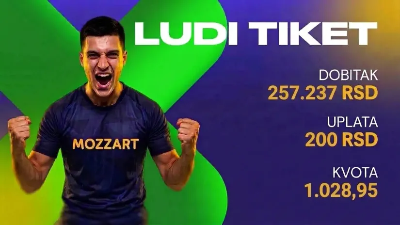 LUDI TIKET, četvrtak, 257.237 dinara: Ko kaže da je 13 baksuzan broj?