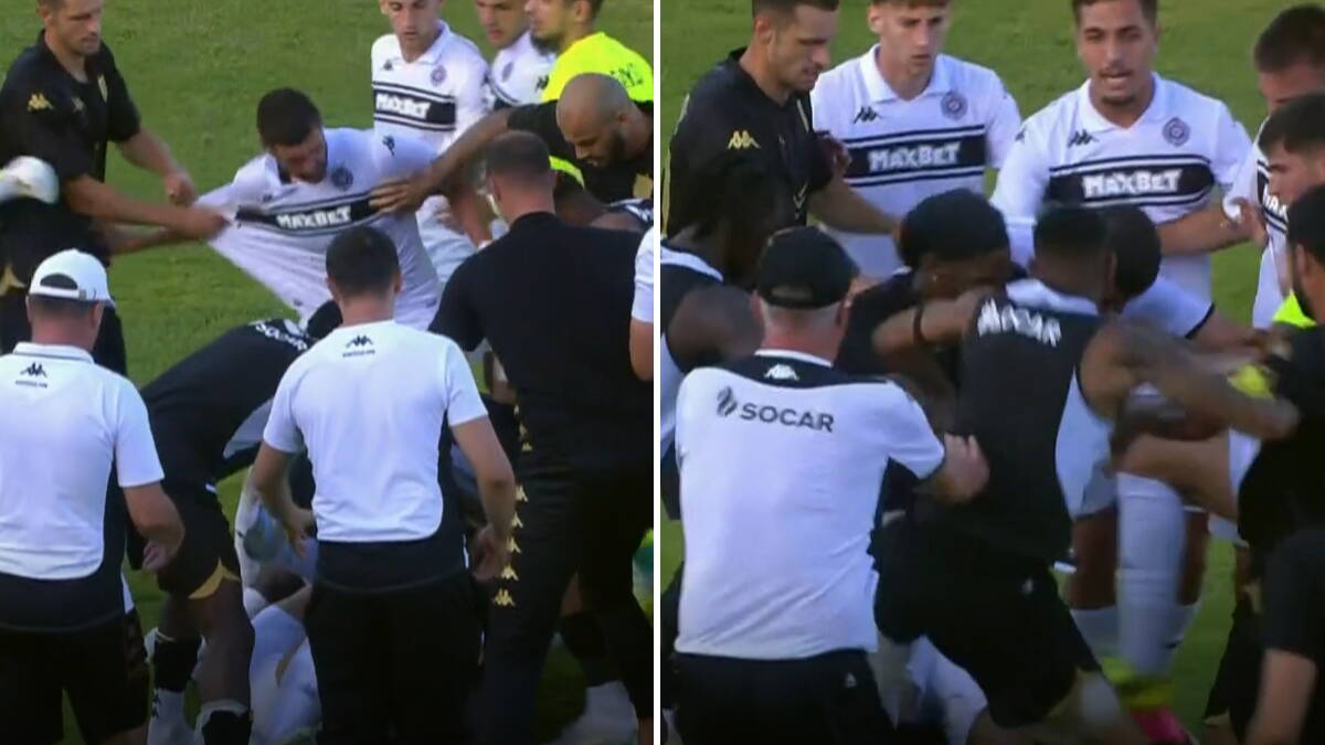 Opšta tuča na Partizanovoj utakmici: Haos na pripremama, fudbaleri se hvatali za gušu