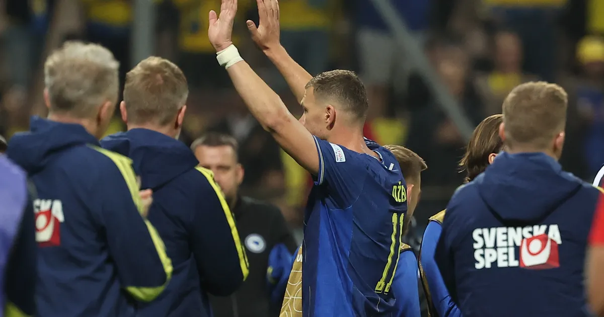 Edin Džeko se oprostio od dresa BiH: Poništili mu gol, Barbarez ga zamenio, igrači mu pravili špalir