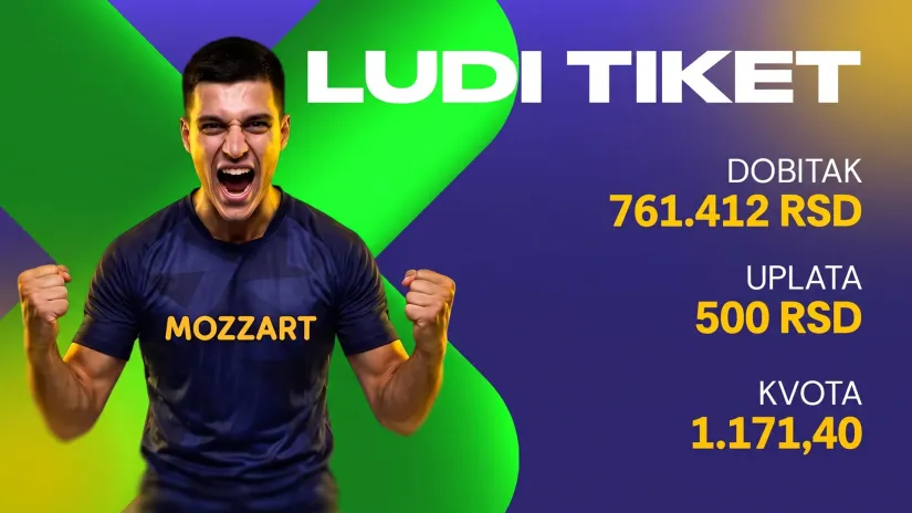 LUDI TIKET, utorak, 761.412: Kladite se na više!