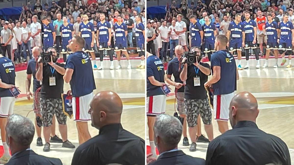 Kapiten Nikola Jokić iz sveg glasa pevao himnu Srbije: Otpevao "Bože pravde", pa se prekrstio