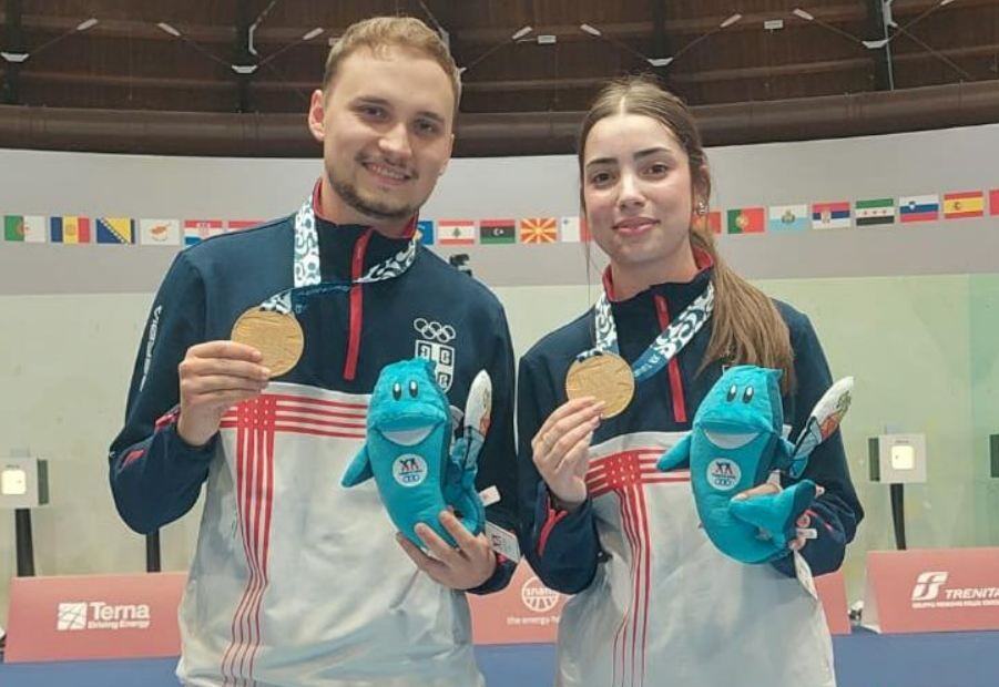 SRBIJA OSVOJILA NOVO ZLATO: Stevanović i Rakonjac prvi na Mediteranskim igrama u mešovitim parovima vazdušnom puškom