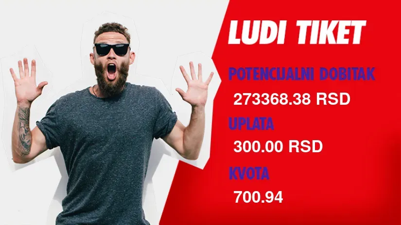LUDI TIKET (-), utotak, 273.368 dinara: Ćorak u rafalu od 12 parova
