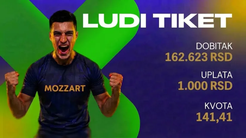 LUDI TIKET, sreda, 162.623 dinara: Engleze pročitao od korice do korice