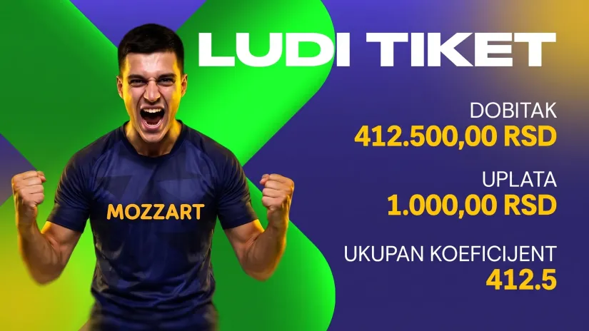 LUDI TIKET, subota, 412.500 dinara: Samo tri para, a od dobitka se vrti glava