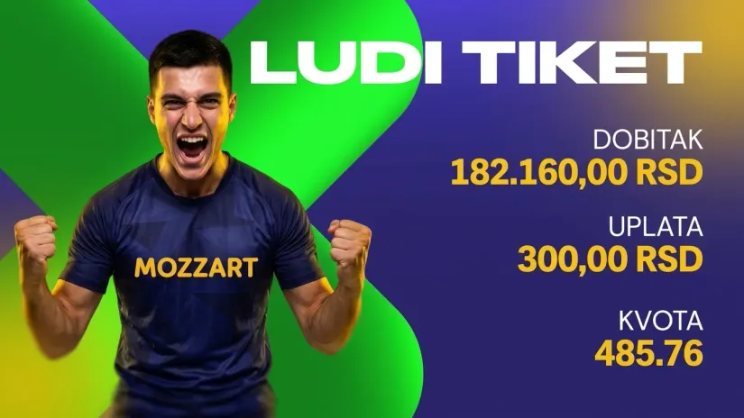 LUDI TIKET, subota, 182.160 dinara: Kad je golova, biće i para