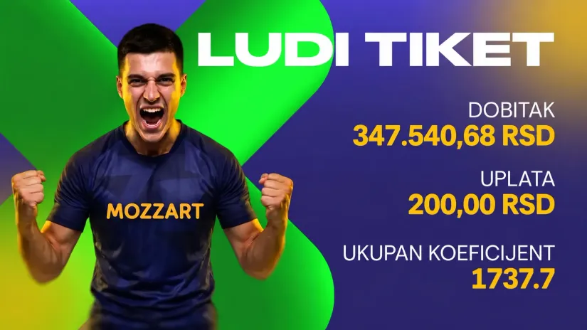 LUDI TIKET, nedelja, 347.540 dinara: Kakav majstor za ikseve! Pančevac sa 200 dinara došao do skoro 350.000
