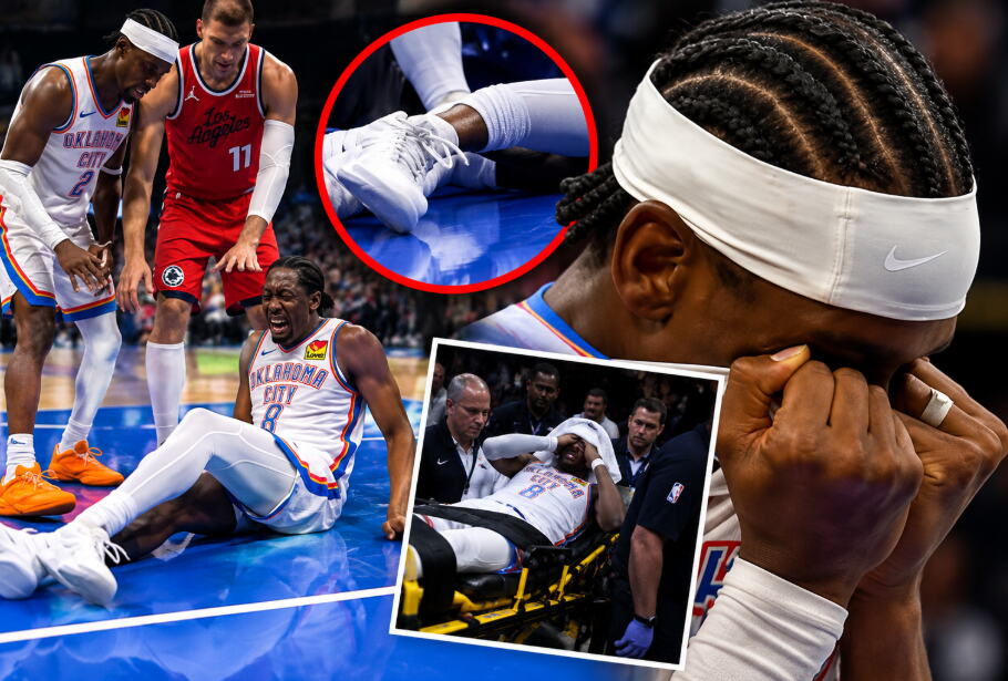 UZNEMIRUJUĆI SNIMAK! Stravična povreda potresa NBA - Šej PLAKAO, zvezdu Tandera izneli na nosilima! Sumnja se na TEŽAK PRELOM!