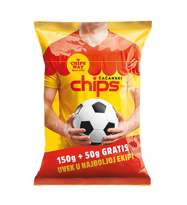 Za velike utakmice treba više: Čačanski čips 150g + 50g gratis!