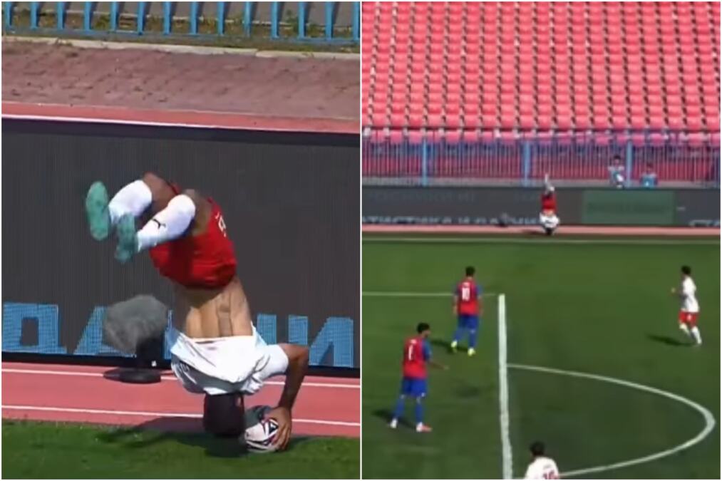 OVAKO NEŠTO SIGURNO NISTE VIDELI! Fudbaler Spartaka napravio salto pa lansirao loptu i upisao jednu od najneverovatnijih asistencija svih vremena!
