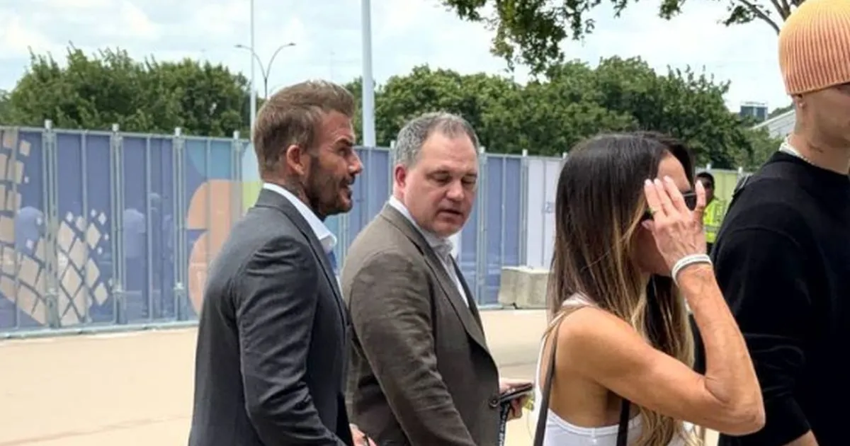 Exclusive: Beckham arrives for France vs Spain semi-final, Victoria hides her face while David steals the show