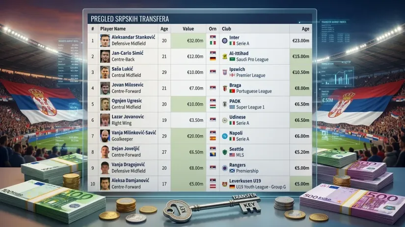 Samo dvojica Srba za 10+ miliona: Stanković najskuplji, Vlahović najzvučniji