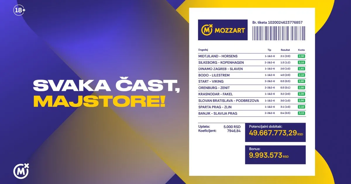 Letnja grmljavina od 423.000 evra: Pala Mozzart maksimala u Borči!