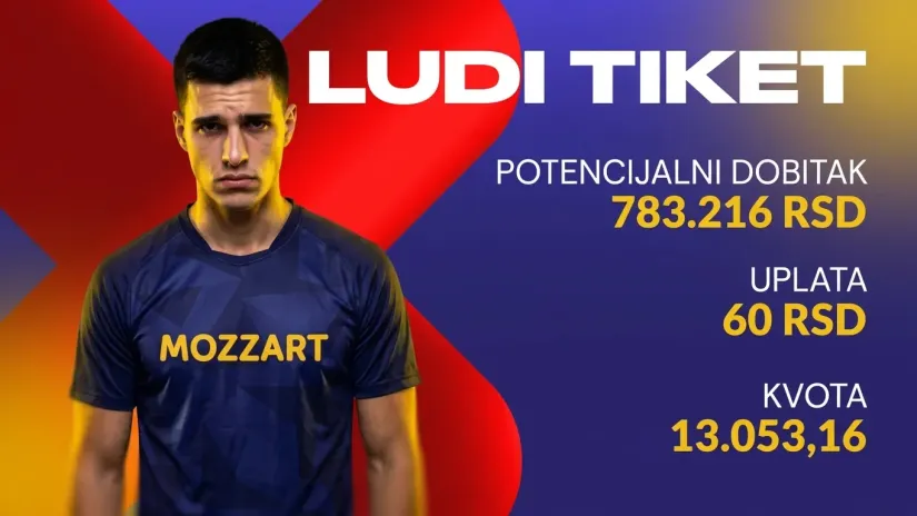 LUDI TIKET (-), sreda, 783.216 dinara: Jedan prelaz nije bio dovoljan...
