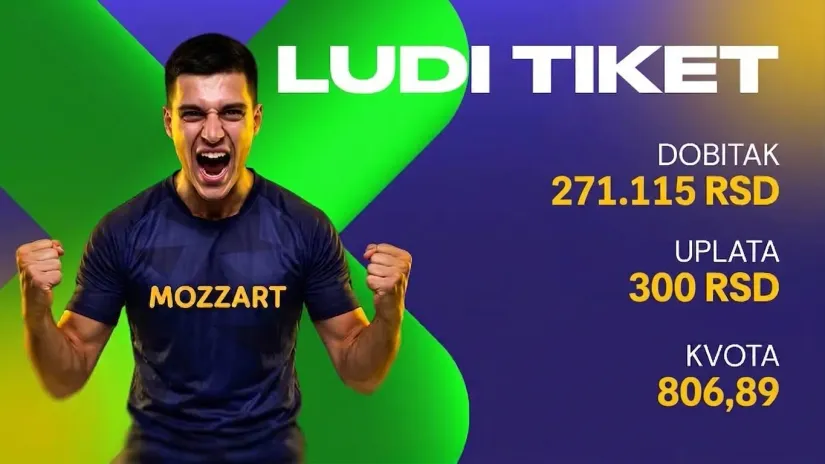LUDI TIKET, četvrtak, 271.115 dinara: Medalju je zaslužio samo zbog dvojke na Brajton
