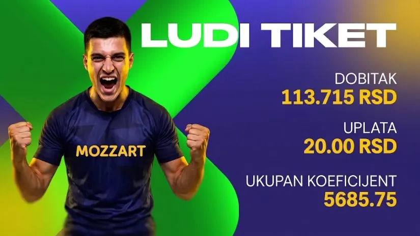 LUDI TIKET, nedelja, 113.715 dinara: Četiri para, 20 dinara i eto lepog dobitka