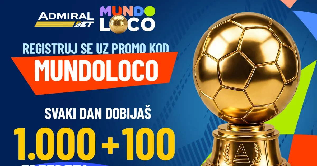 SAMO U ADMIRALBETU Čak 40 dana bonusa tokom Mundijala