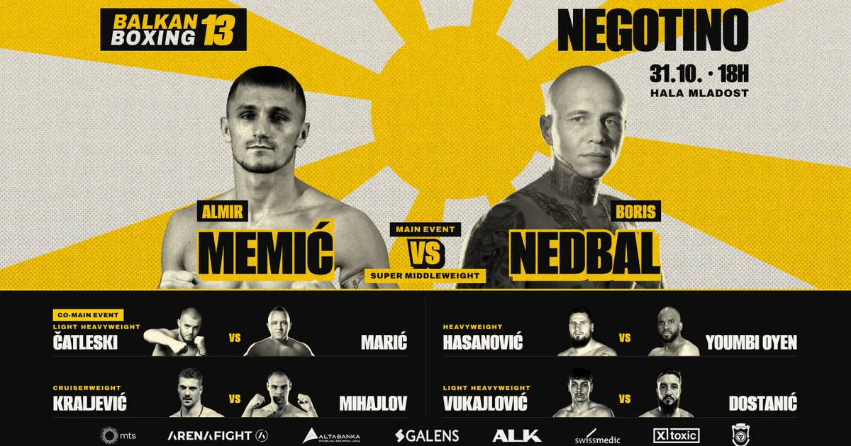 Ovo su sve borbe za Balkan Boxing 13: Almir Memić "main event", prštaće u meču Srbina i Hrvata!